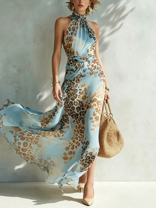 Alejandra | Vestido con estampado animal y nudo en la cintura
