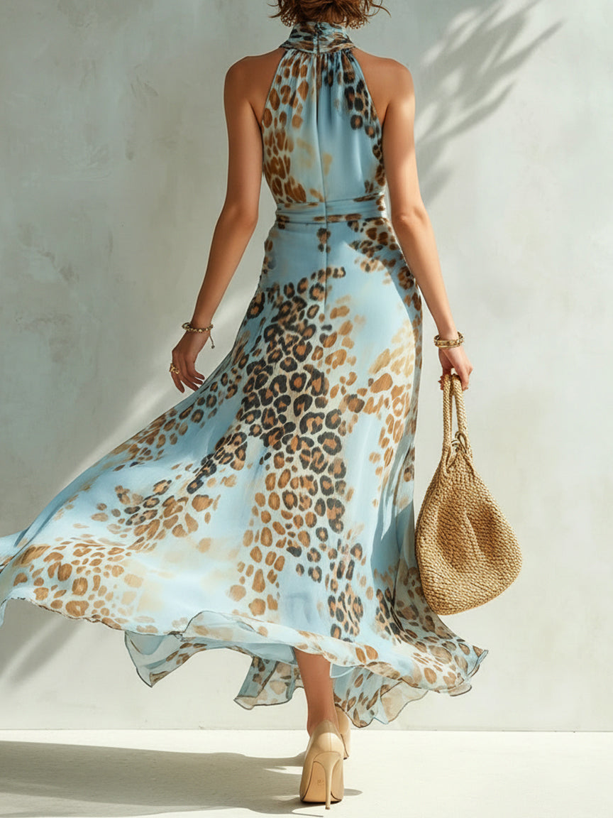 Alejandra | Vestido con estampado animal y nudo en la cintura