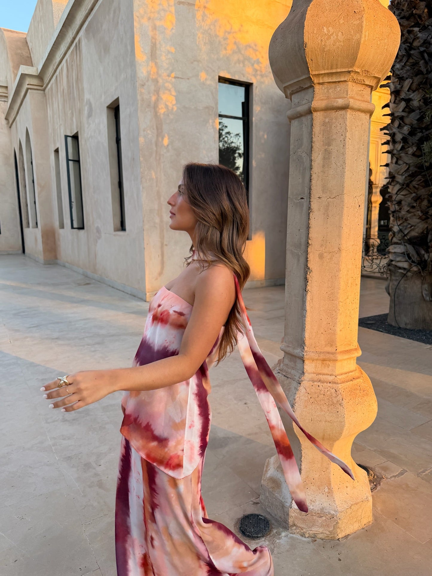 Natalia | Vestido maxi con lazada al cuello