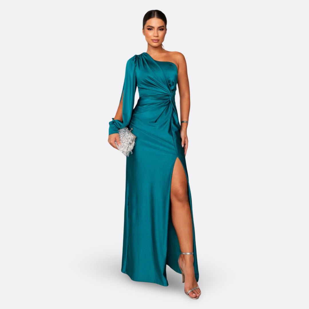 Diana | Vestido con manga abullonada y nudo lateral