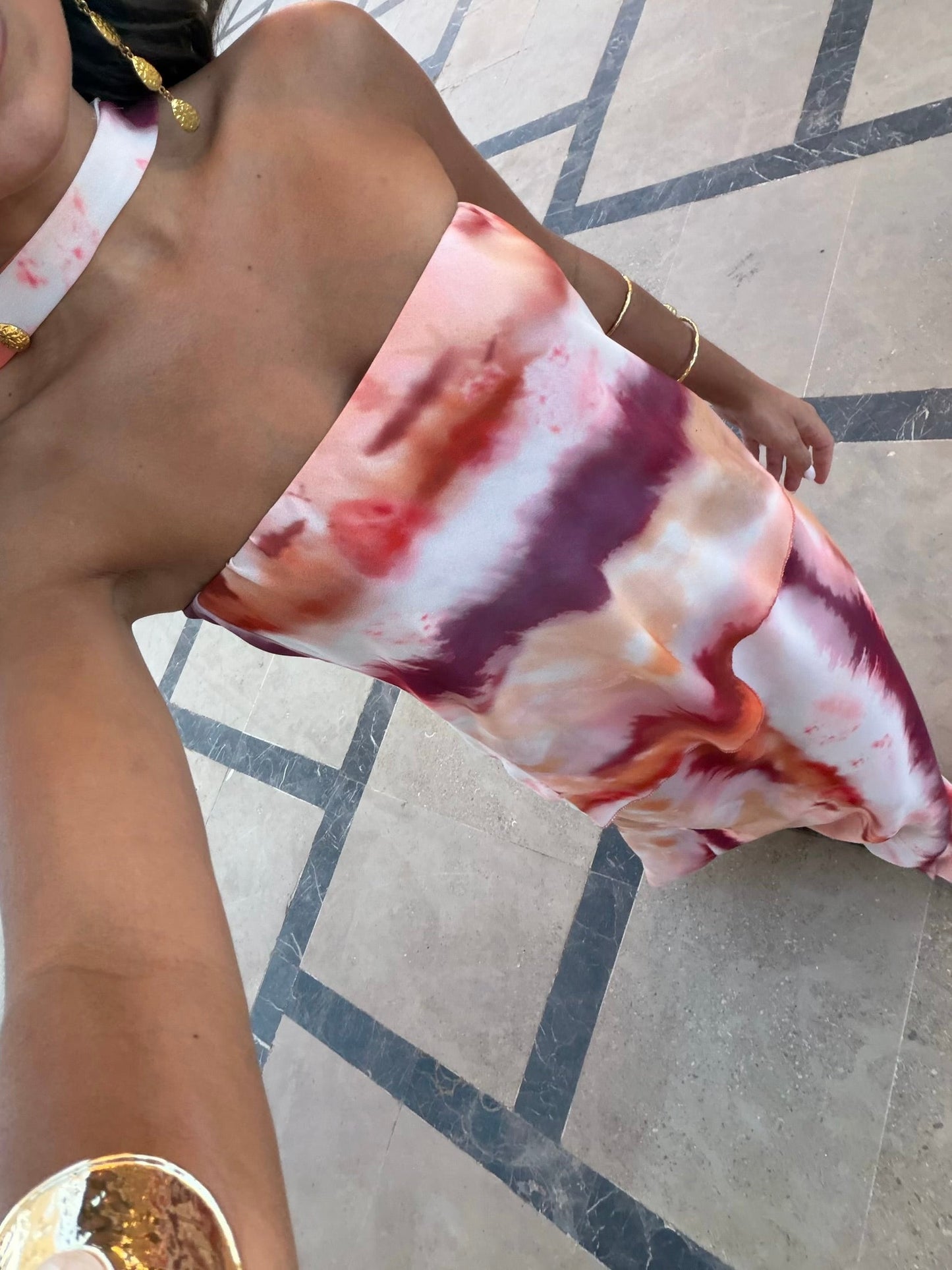 Natalia | Vestido maxi con lazada al cuello