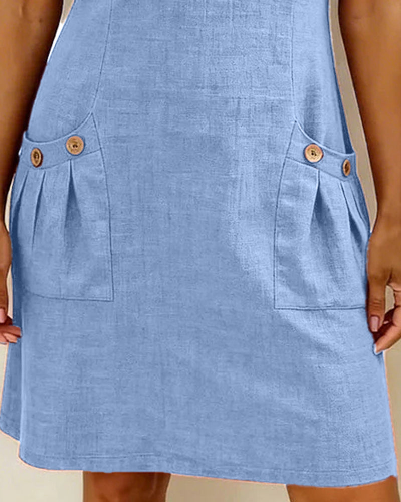 Isabel | Vestido corto con cremallera en el escote y bolsillos