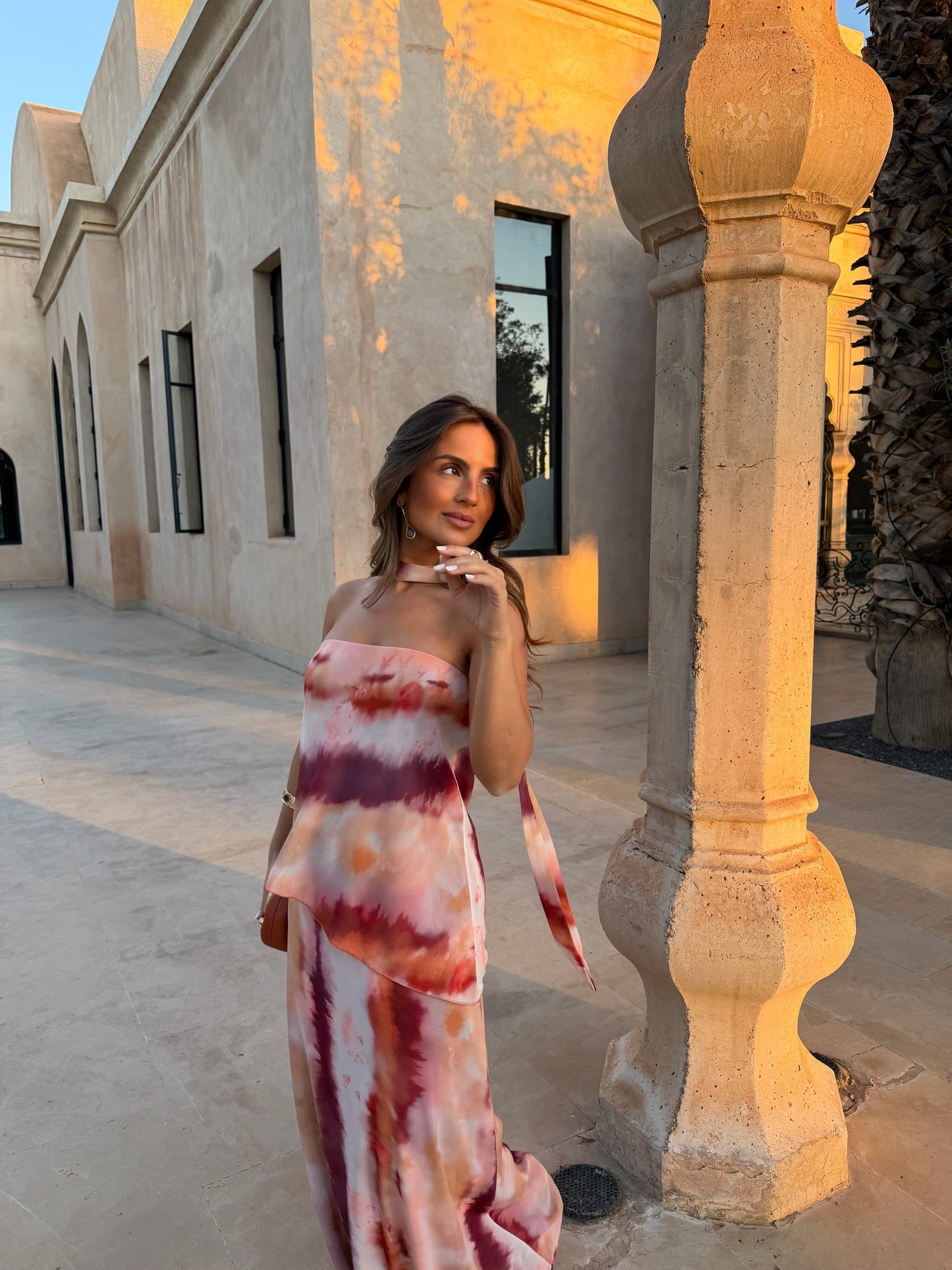 Natalia | Vestido maxi con lazada al cuello