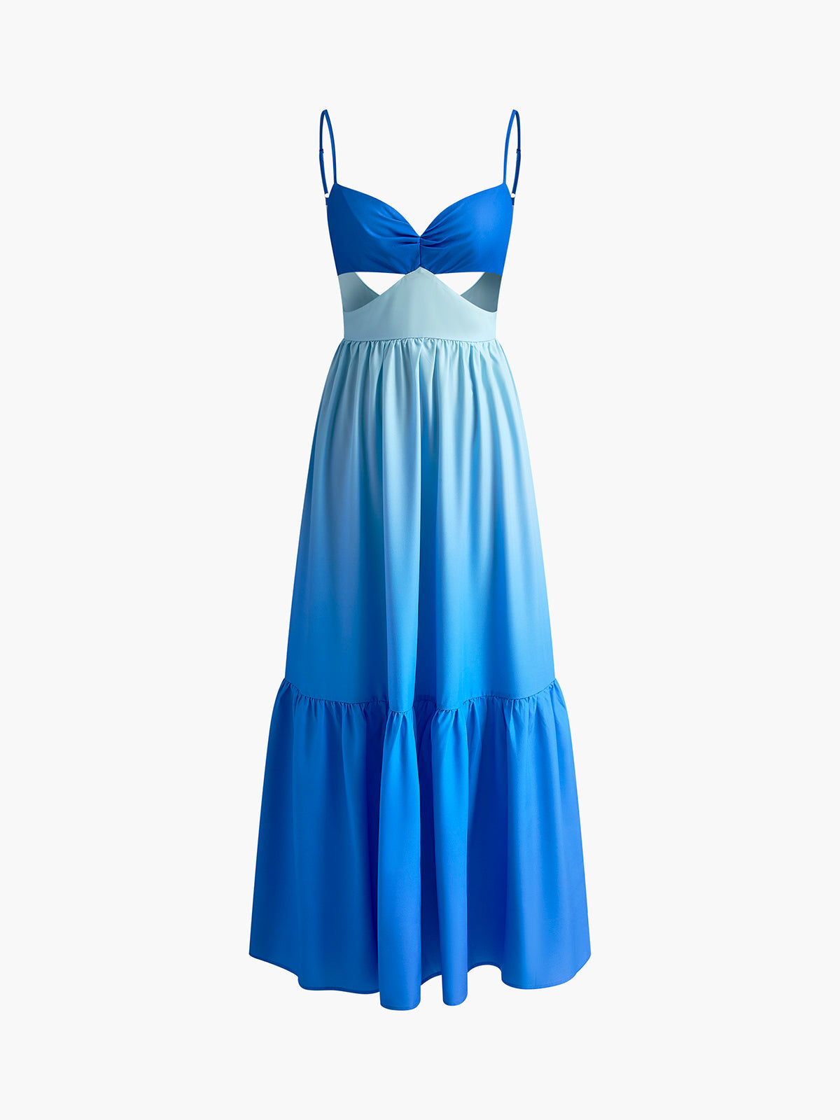 Serena | Vestido maxi cut-out lateral y falda en degradado