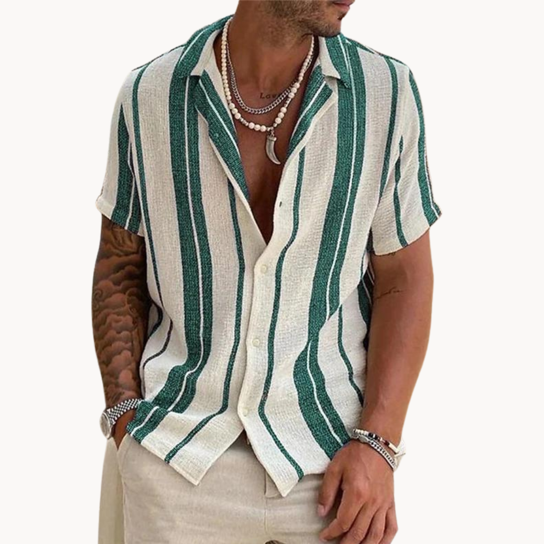 Bruno | Camisa de manga corta con rayas verticales
