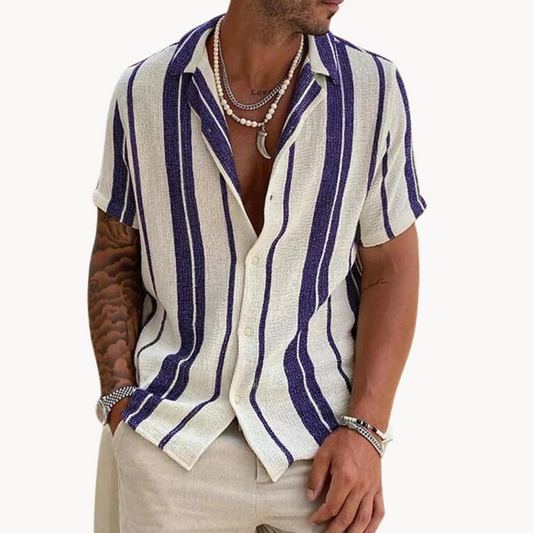 Bruno | Camisa de manga corta con rayas verticales