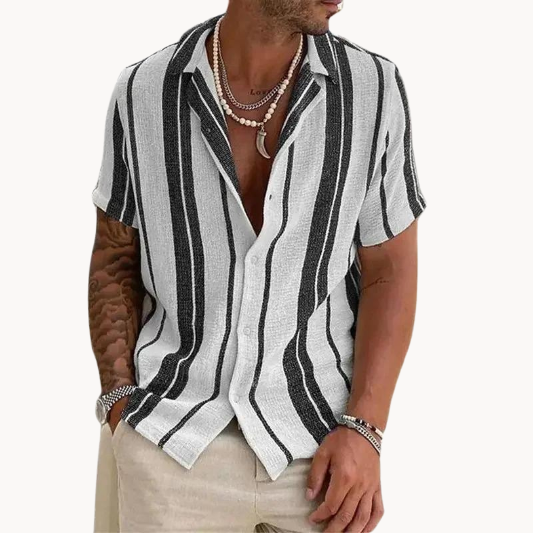 Bruno | Camisa de manga corta con rayas verticales