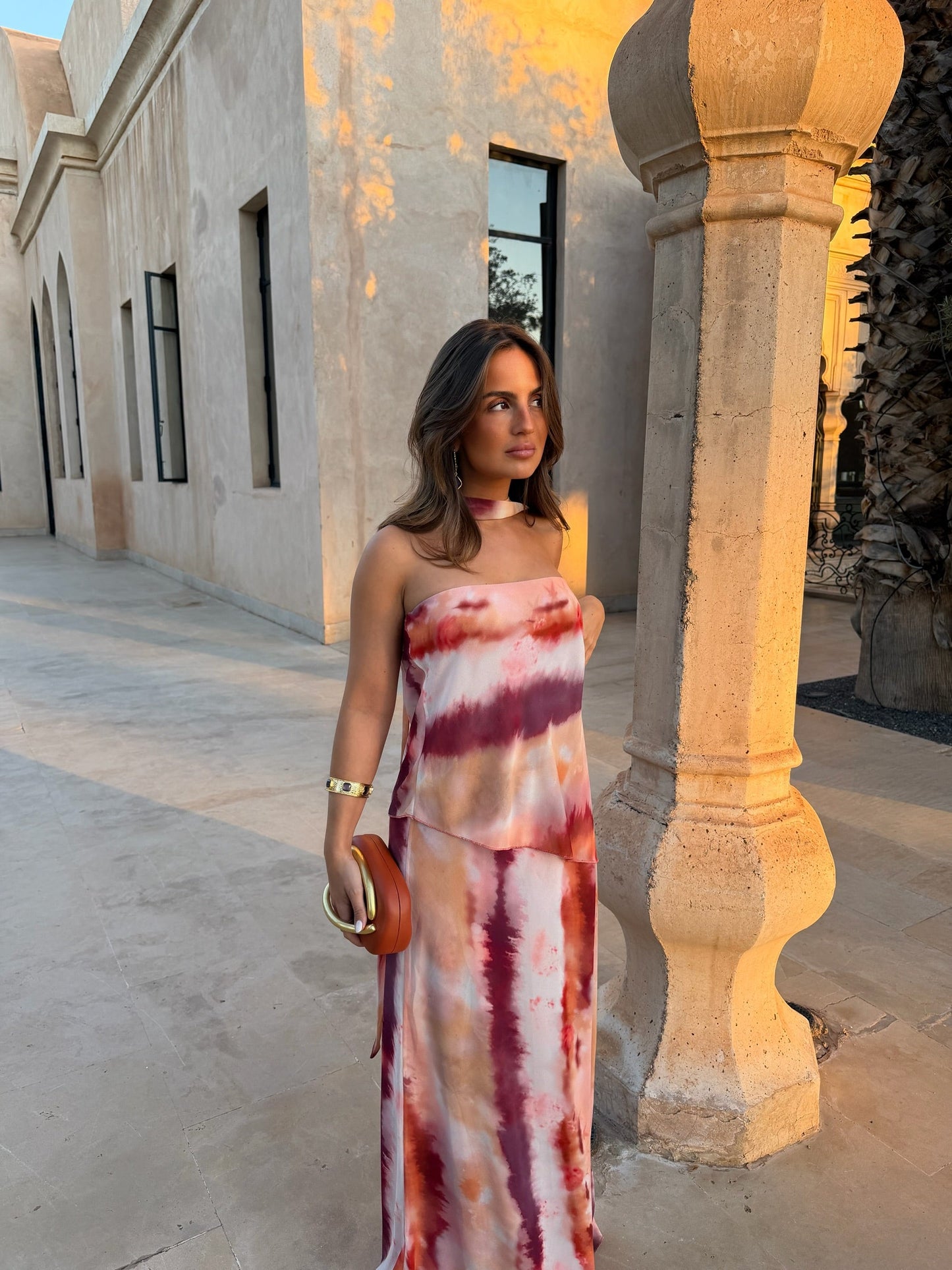 Natalia | Vestido maxi con lazada al cuello