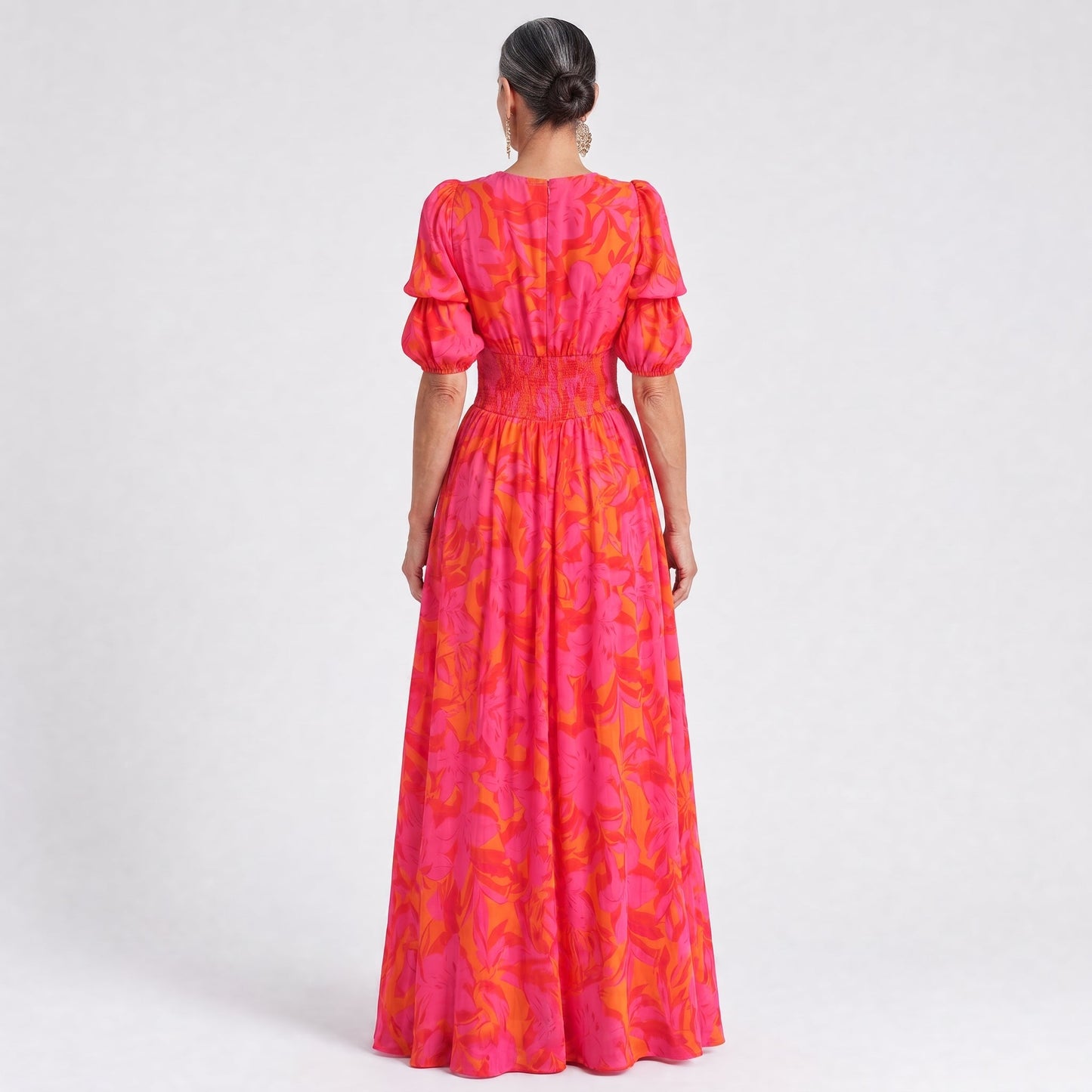 Gloria | Vestido con manga abullonada y abertura lateral