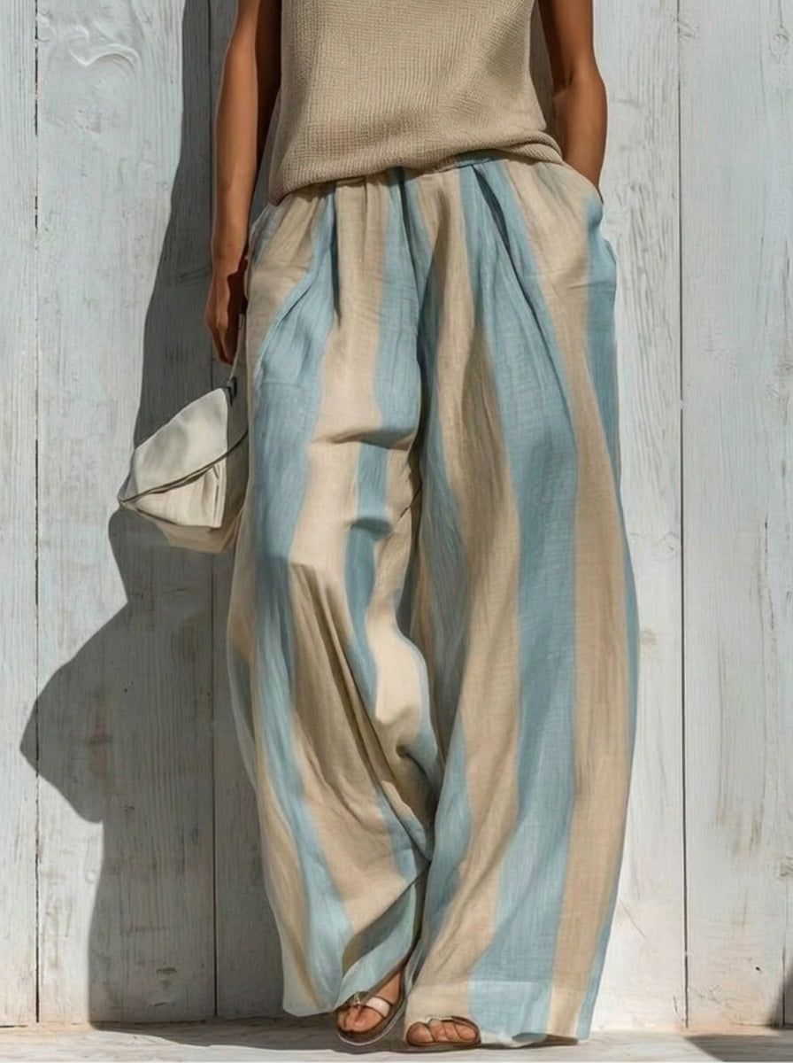 Sonia | Conjunto de top y pantalón ancho de rayas verticales