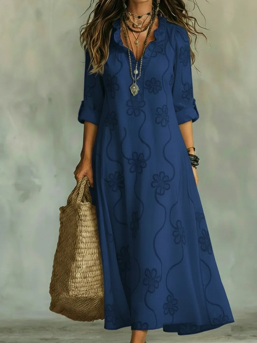 Salomé | Vestido maxi con bordado floral