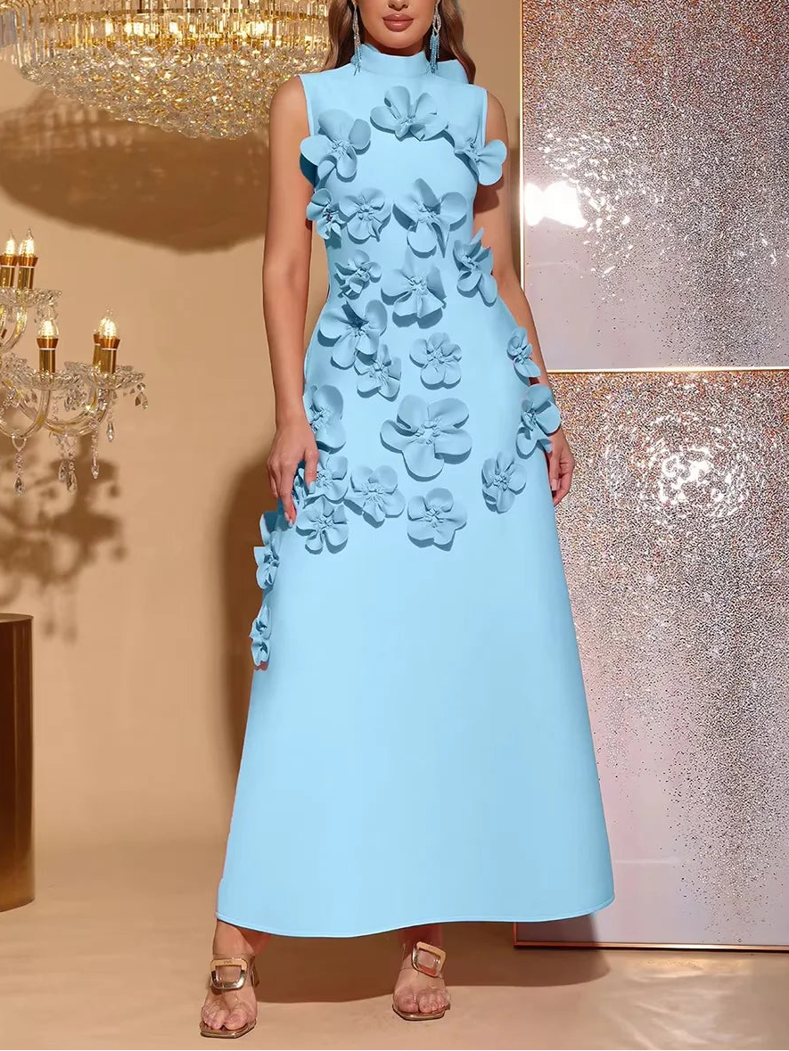 Violeta | Vestido maxi sin mangas con flores