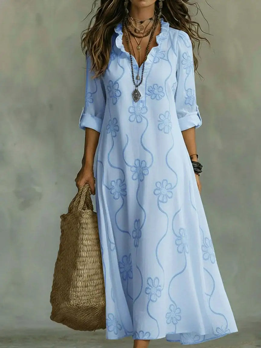 Salomé | Vestido maxi con bordado floral