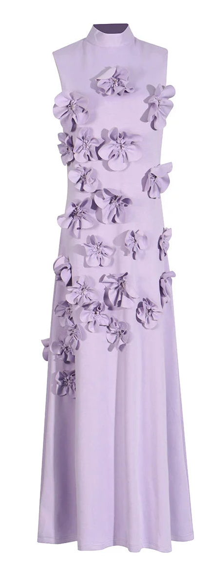 Violeta | Vestido maxi sin mangas con flores