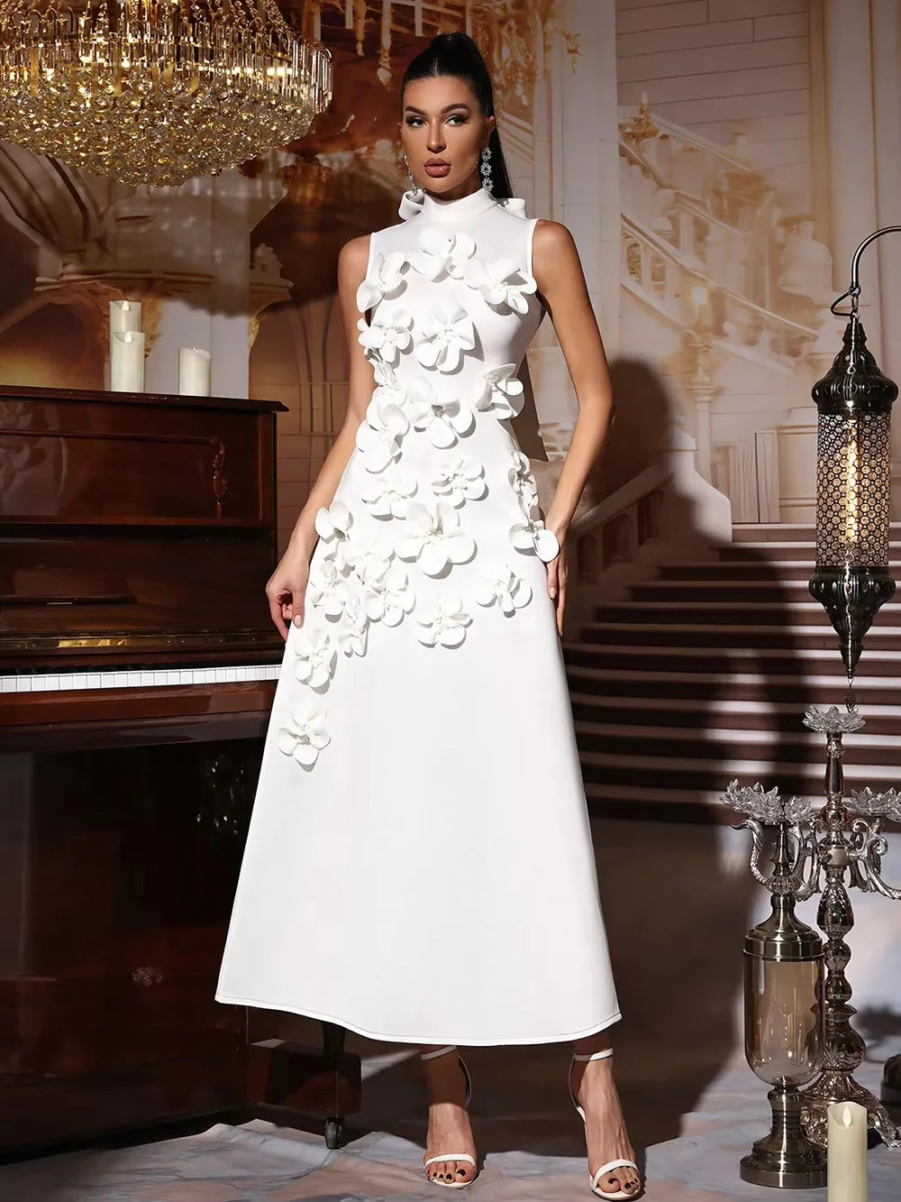 Violeta | Vestido maxi sin mangas con flores