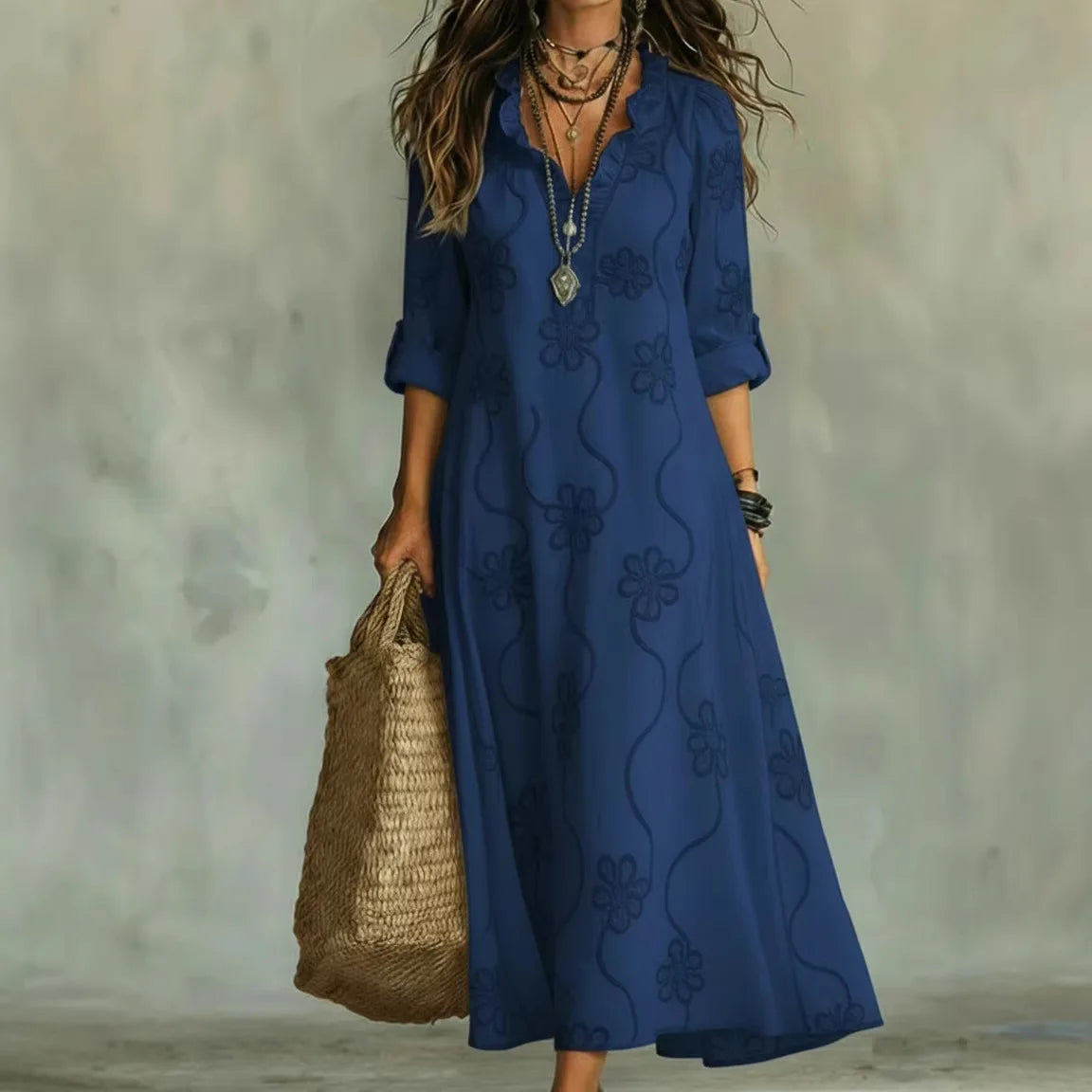 Salomé | Vestido maxi con bordado floral