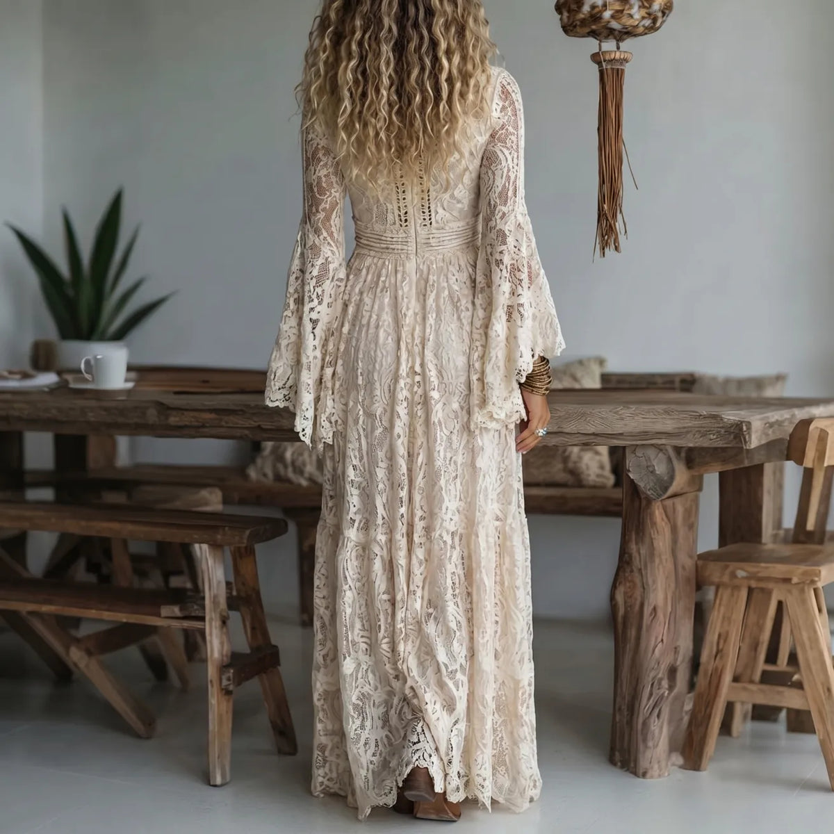 Luna | Vestido maxi de encaje