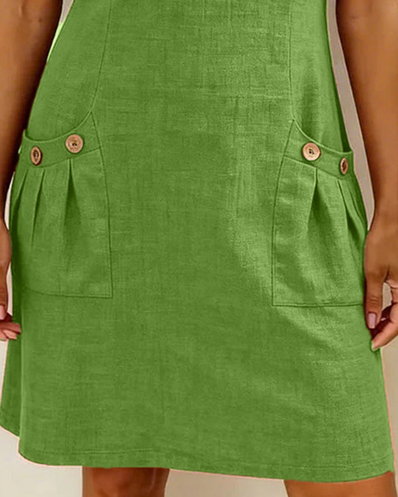 Isabel | Vestido corto con cremallera en el escote y bolsillos