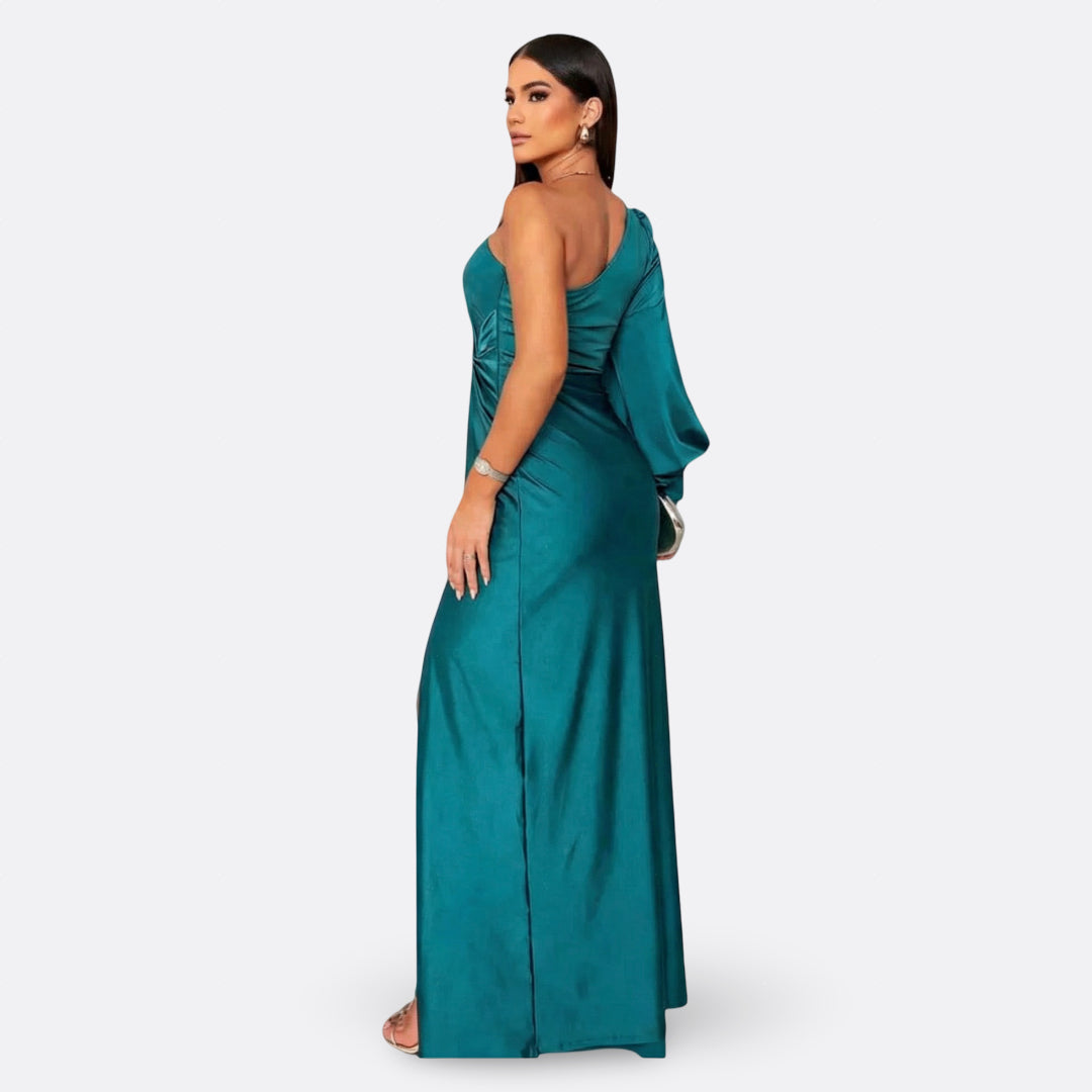 Diana | Vestido con manga abullonada y nudo lateral