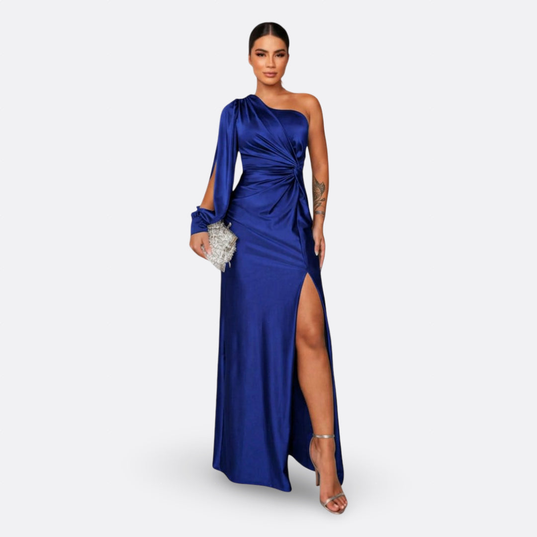 Diana | Vestido con manga abullonada y nudo lateral