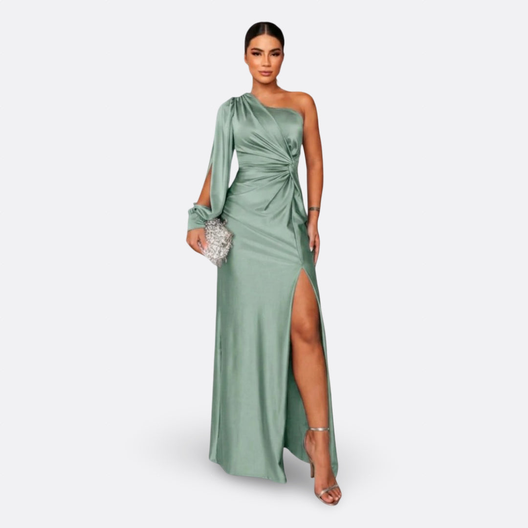 Diana | Vestido con manga abullonada y nudo lateral
