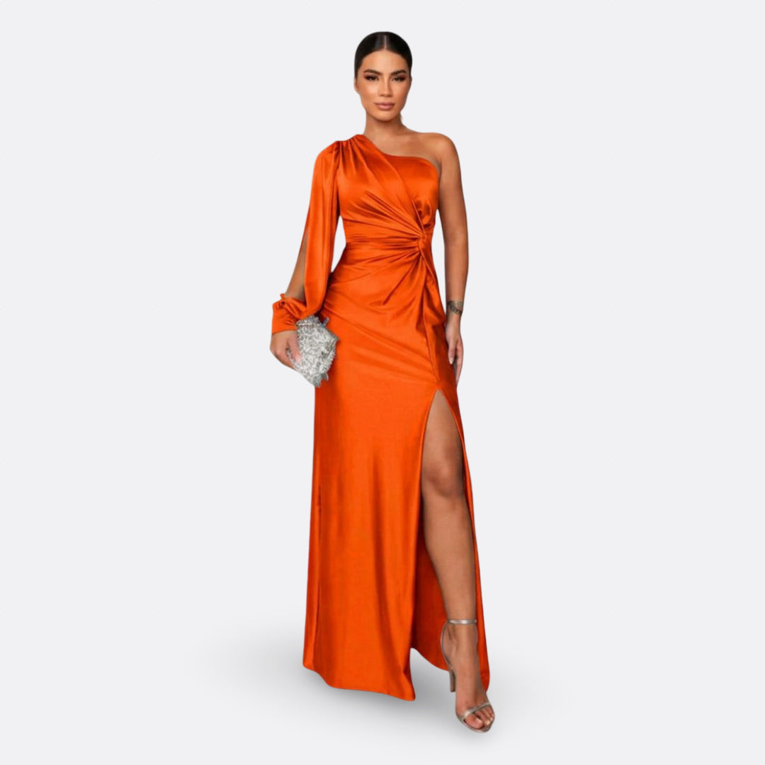 Diana | Vestido con manga abullonada y nudo lateral