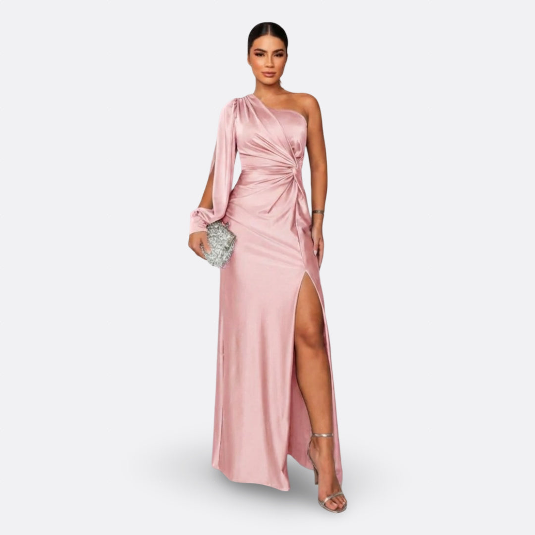 Diana | Vestido con manga abullonada y nudo lateral