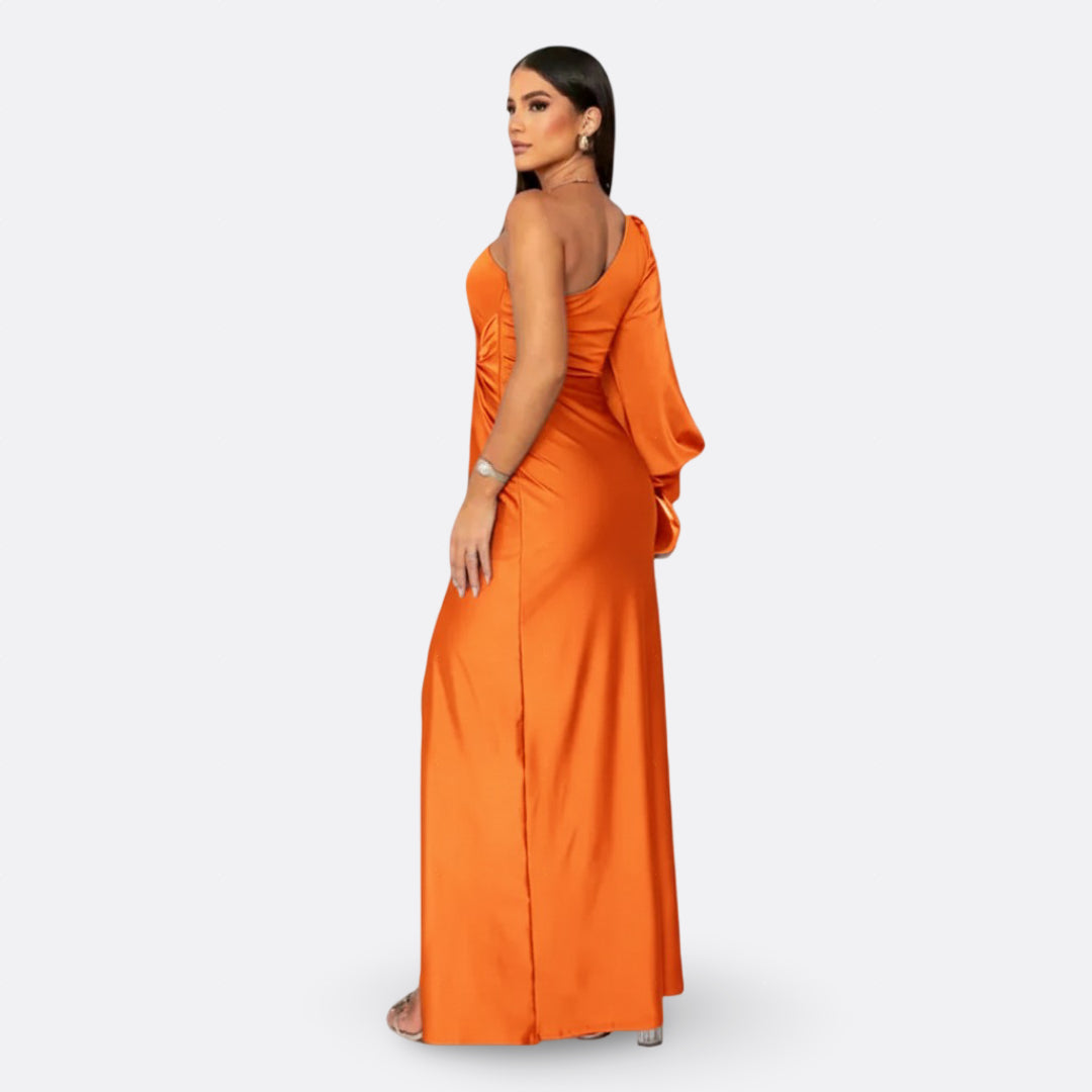 Diana | Vestido con manga abullonada y nudo lateral