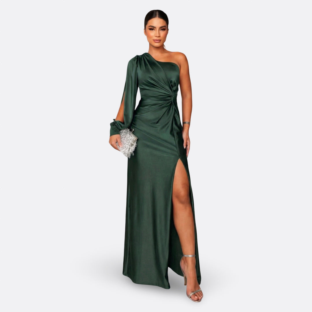 Diana | Vestido con manga abullonada y nudo lateral