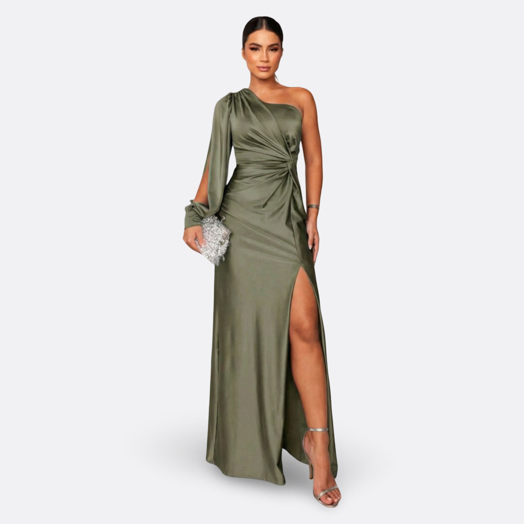 Diana | Vestido con manga abullonada y nudo lateral