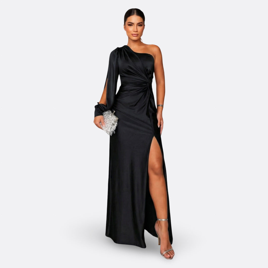 Diana | Vestido con manga abullonada y nudo lateral