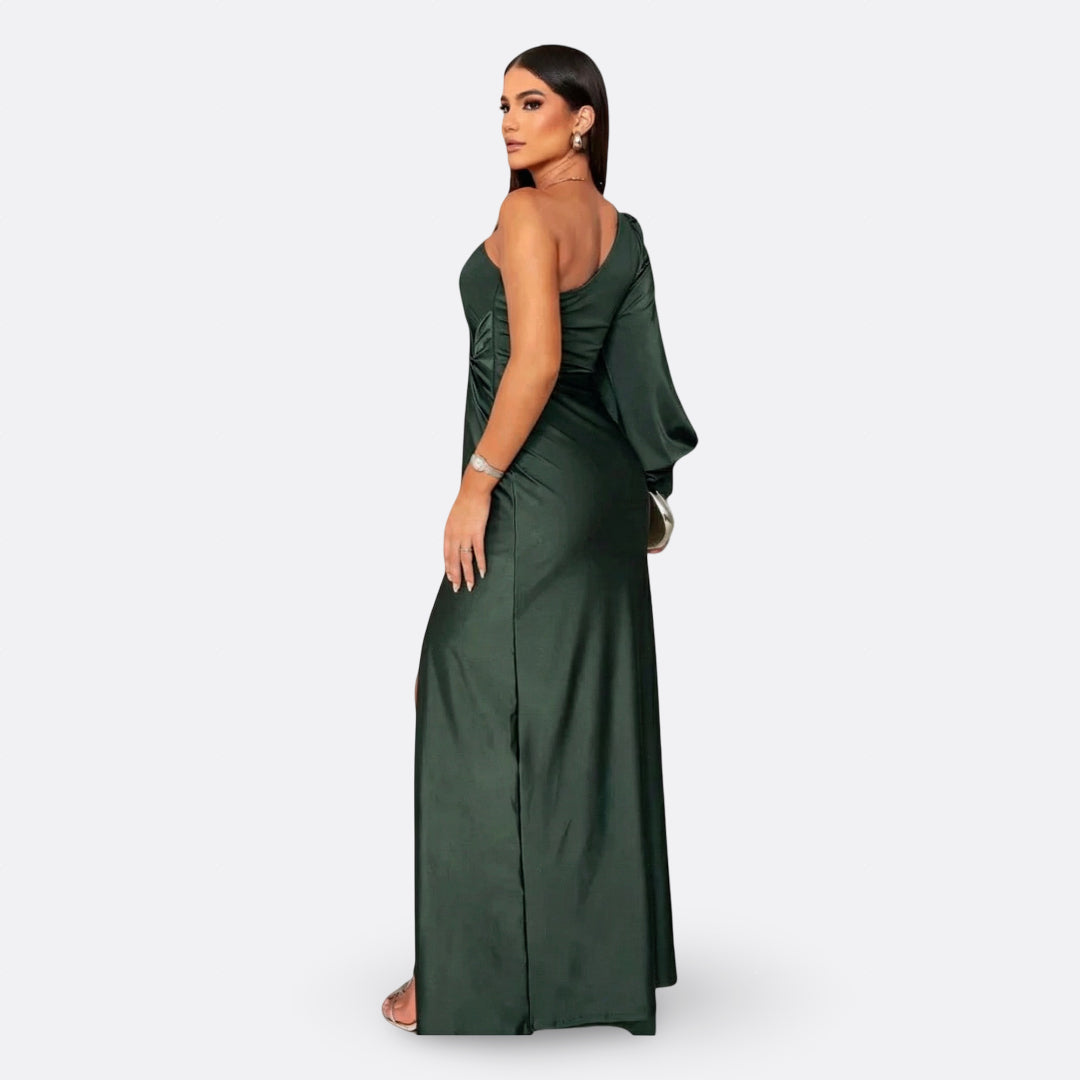 Diana | Vestido con manga abullonada y nudo lateral