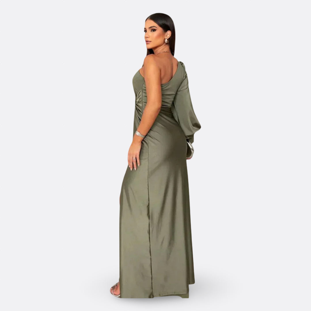 Diana | Vestido con manga abullonada y nudo lateral