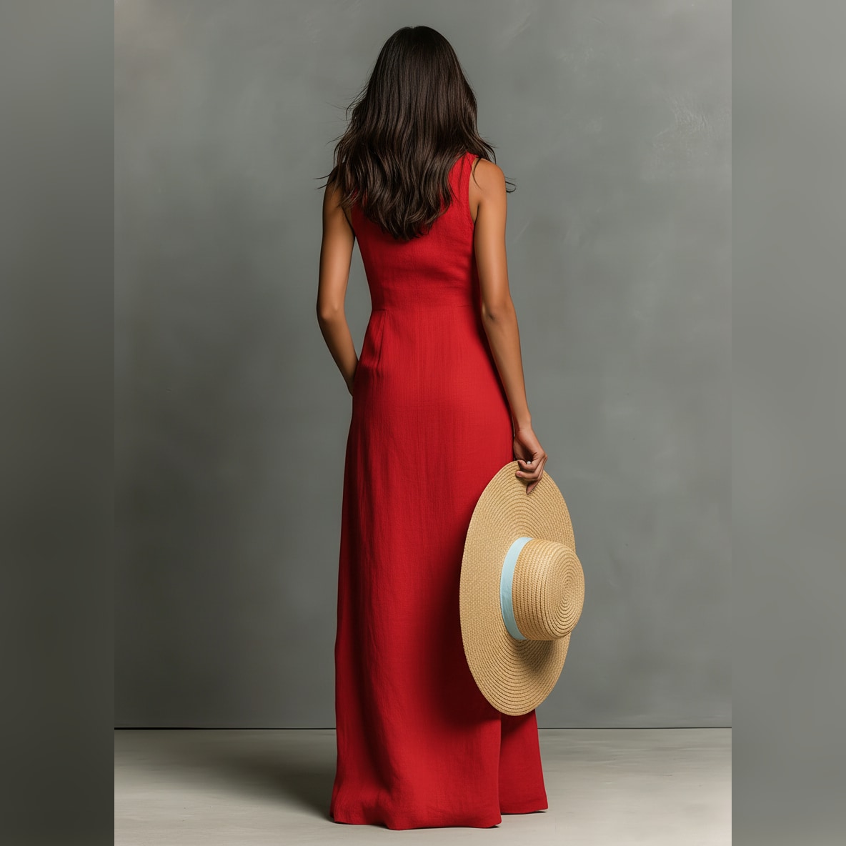 Daniela | Vestido camisero maxi sin mangas