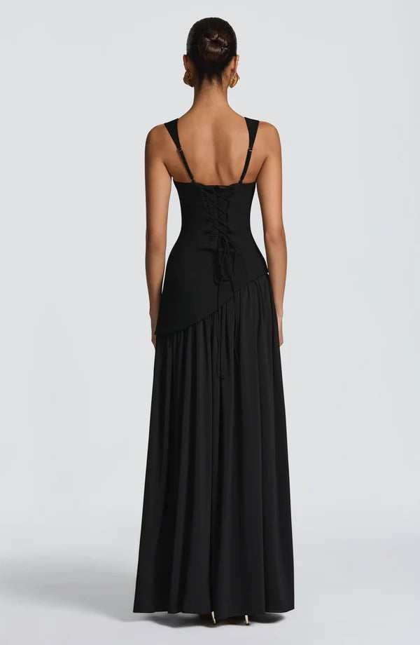 Aitana | Vestido maxi con tirantes y abertura lateral
